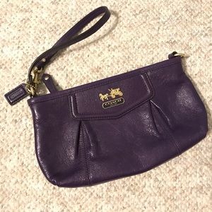 COACH pleated wristlet